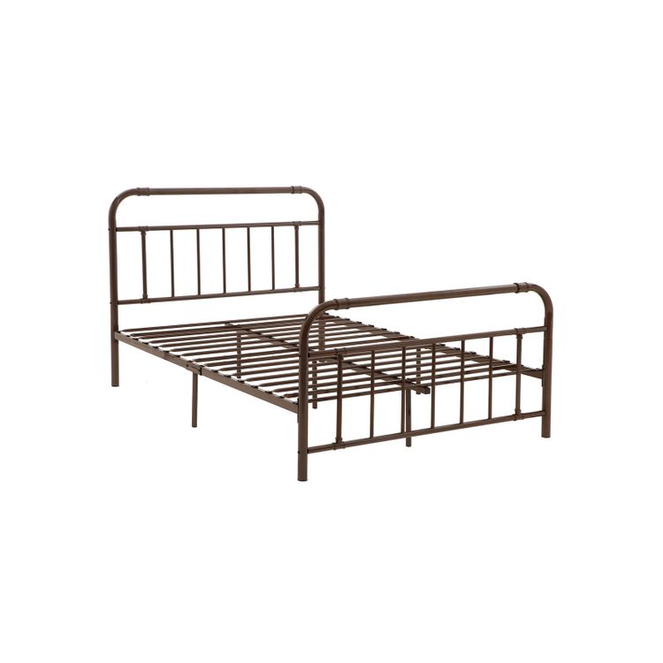 Vintage Metal Bed Frame with Headboard and Footboard